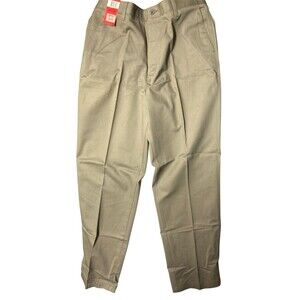 Lee Mens Pants 34x32 Stain Resistant Khakis No Wrinkle Flat Front Breathable NEW